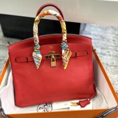 極美品 HERMES エルメス バーキン35 トリヨンクレマンス ルージュトマト