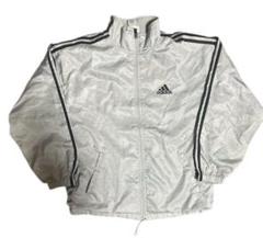 90s adidas ジップアップ ナイロンジャケット シルバー