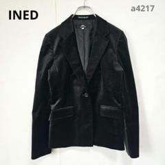 イネド　テーラードジャケット　日本製　きれいめ　秋冬　Lサイズ　黒　オフィス