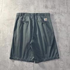 古着 carhartt ハーフチノパンツ 2タック パッチロゴ L カーキ