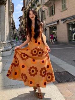 大人可愛い♡花柄ロングワンピース 春のお出かけに最適