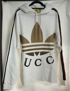 GUCCI × adidasコラボ フーデスウェットシャツ Ssize ホワイト