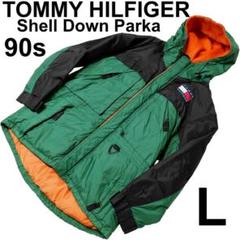 ★TOMMY HILFIGER★90s★ダウンジャケット★ダウンパーカー★緑★黒
