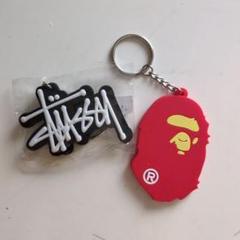 オールドSTUSSY ビンテージキーホルダー2個セット STUSSY キーリング キーホルダー ステューシー キーホルダー