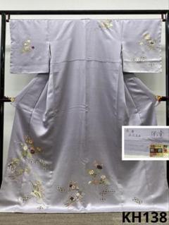 京手描友禅 京友禅 先練五枚朱子 訪問着 伊と幸 染匠 金駒 金彩 正絹 躾糸付