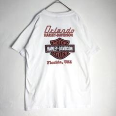 3167　USA製　ハーレーダビッドソン　Tシャツ　ビッグプリント　白