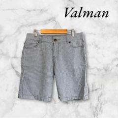 バルマン　ショートパンツ　前ファスナー　総柄　千鳥格子　ポケット付き
