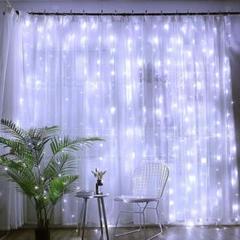 イルミネーション カーテンライト コンセント 3m×3m 300LED ホワイト