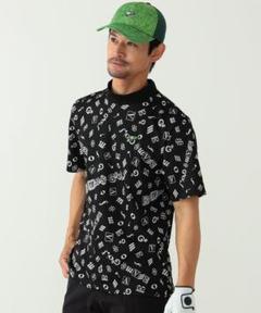 【あす楽対応】 音符 GOLF ☆美品☆BEAMS 総柄ジャカード XL モックネック メンズウェア