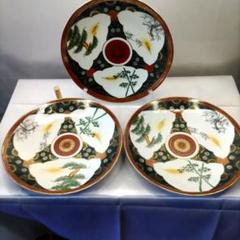 九谷焼　古九谷　色絵　海老文　大皿　飾皿　直径約36㎝　時代箱付　VR8143C 九谷焼 古九谷 色絵 海老文 大皿 飾皿 直径約36㎝ 時代箱付