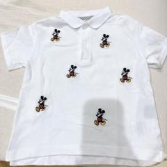 ❣️美品❣️プティマイン ミッキーマウス ポロシャツ110サイズ 白色