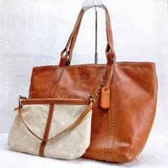【美品】genten ゲンテン トートバッグ 2way 工具ロゴ レザー 大容量 genten ゲンテン工具型押し2wayトートバッグ