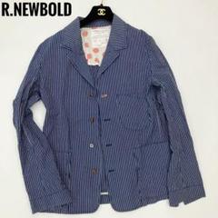 ✨M〜L 洗える✨ R.NEWBOLD カバーオール　ストライプ　デニム調