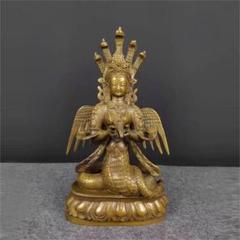 銅製 靠背观音菩萨 仏像 工艺品 摆件 装飾品 美術品 铜观音菩萨摆件纯铜御龙观音铜像客厅桌面佛像祥龙