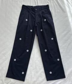 NICK GEAR firsthand フラワー刺繍　チノパンツ　S ネイビー