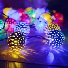✧可愛い✧モロッコボール LED ライト　電池式　 6ｍ×40　カラフル