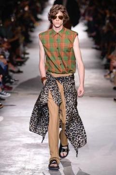 グリーンチェック DRIES VAN NOTEN ノースリーブシャツ