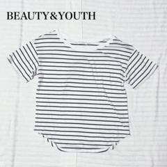 ビューティーアンドユース 半袖Tシャツ カットソー カジュアル ボーダー 洗える
