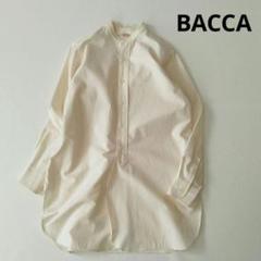 BACCA コットン バック サテン スタンドカラー ロングシャツのサムネイル