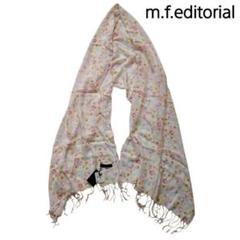 未使用品 m.f.editorial レーヨンストール 花柄 白 ピンク 黄色