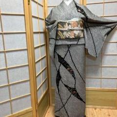 未使用品 訪問着 付け下げ 総絞り ブルー系 刺繍 枝花 身丈169.0cm正絹 4883］訪問着 総絞り 駒刺繍 枝花文 正絹 着物 袷 黒 - メルカリ