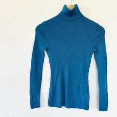 2025年最新】uniqlo リブタートルネックセーター ブルーの人気
