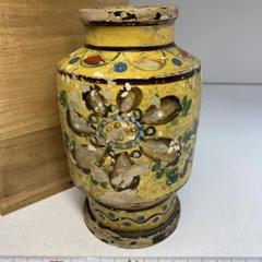 古代　ペルシャ　彩色陶器花入　木箱付　高さ16㎝　東Y6-0523①タトチ 古代 ペルシャ 彩色陶器花入 木箱付 高さ16㎝ 東Y6-0523①タトチ
