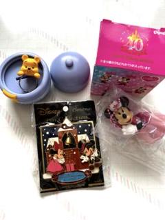 【美品】ディズニー　ミニー　クリスマスピン　ぷーさんリング