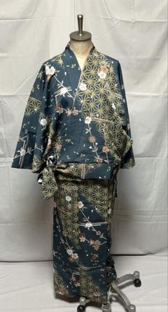 y355.335.337二部式 着物 銘仙 アンティーク 可愛い しつけ糸