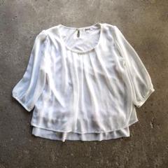 alpha cubicアルファキュービック　 シフォン　ブラウス　M