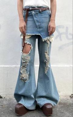 Egonlab 23SS Atomic denim ブルー EGONlab．(エゴンラボ) 23SS ATOMIC DESTROYED WASHED DENIM