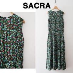 美品！SACRAサクラ フラワープリントロングワンピース 花柄