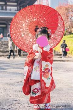 七五三3歳お着物、被布髪飾り一式（箱無し）