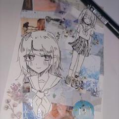 手描きイラスト 女の子 オリジナル