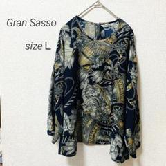 Gran Sasso グランサッソ バロック柄 総柄 カットソー 七分袖【L】