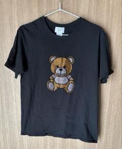 M.u.AクマのライトストーンブラックTシャツ Sサイズ