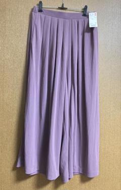 ユニクロ クレープジャージースカートパンツ　パープル L ワイドパンツ　新品