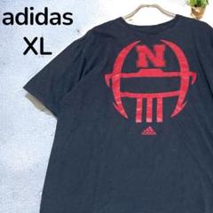 【一点物】adidas 輸入古着Tシャツ デザインプリント ブラック XL