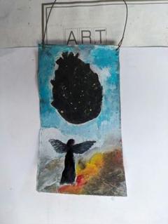 抽象画 天使と宇宙のアート