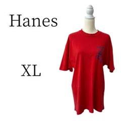 ★美品 Hanes ヘインズ 赤 半袖 Tシャツ・カットソー XL(LL)