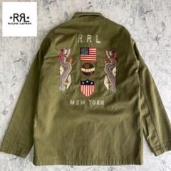 極美品　RRL ヘリンボーン カバーオール ヴィンテージ加工 トロピカル柄 極美品 RRL ヘリンボーン カバーオール ヴィンテージ加工