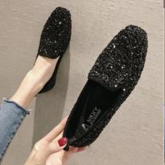 パンプス フラットシューズ ブラック