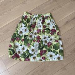 a935】DOLCE&GABBANA ドルガバ ひざ丈スカート M 花柄 ロゴ