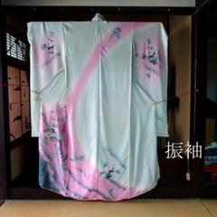 #13 正絹 振袖 襦袢付き【リユース着物】#Letter bee 13 正絹 振袖 襦袢付き【リユース着物】#Letter bee 13 正絹