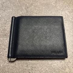 美品 本体のみ PRADA ネイビー レザー マネークリップ - メルカリ