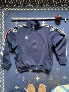 adidas ネイビー ジャージ ストライプ　デサント期