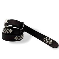 CALEE pyramid studs narrow leather belt - メルカリ