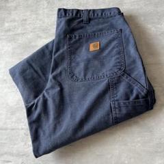 【希少サイズ34×32】carharttバギーパンツ古着ストリート横ノリ紺