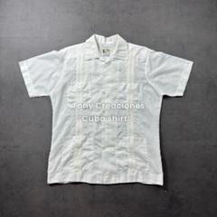 70sTony Creacionesキューバシャツ 開襟 衿芯 四つポケ L古着