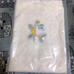 刺繍　レース　暖簾　黄色　薔薇　未使用